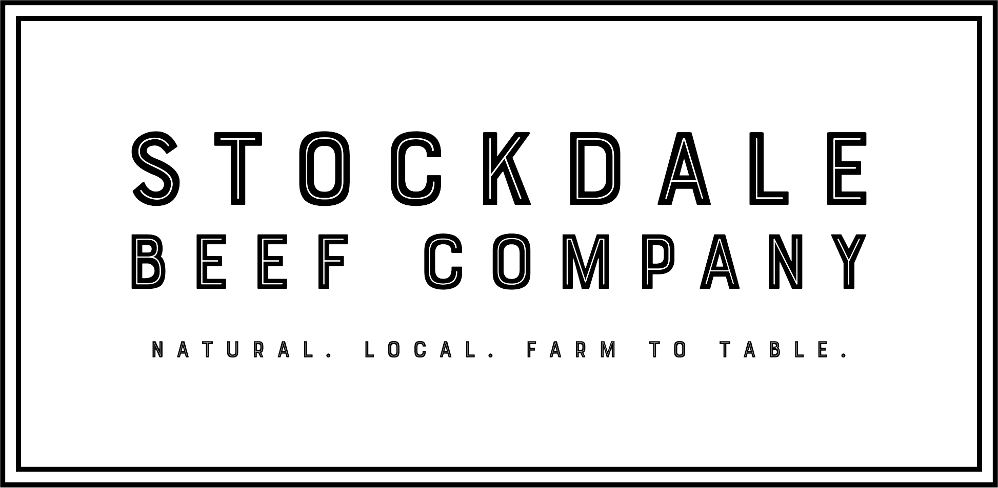 Logo of Stockdale Beef Company emphasizing natural, local, farm-to-table beef products.